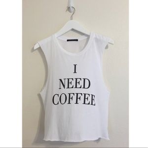 Wildfox ‘I need coffee’ muscle tee NWOT